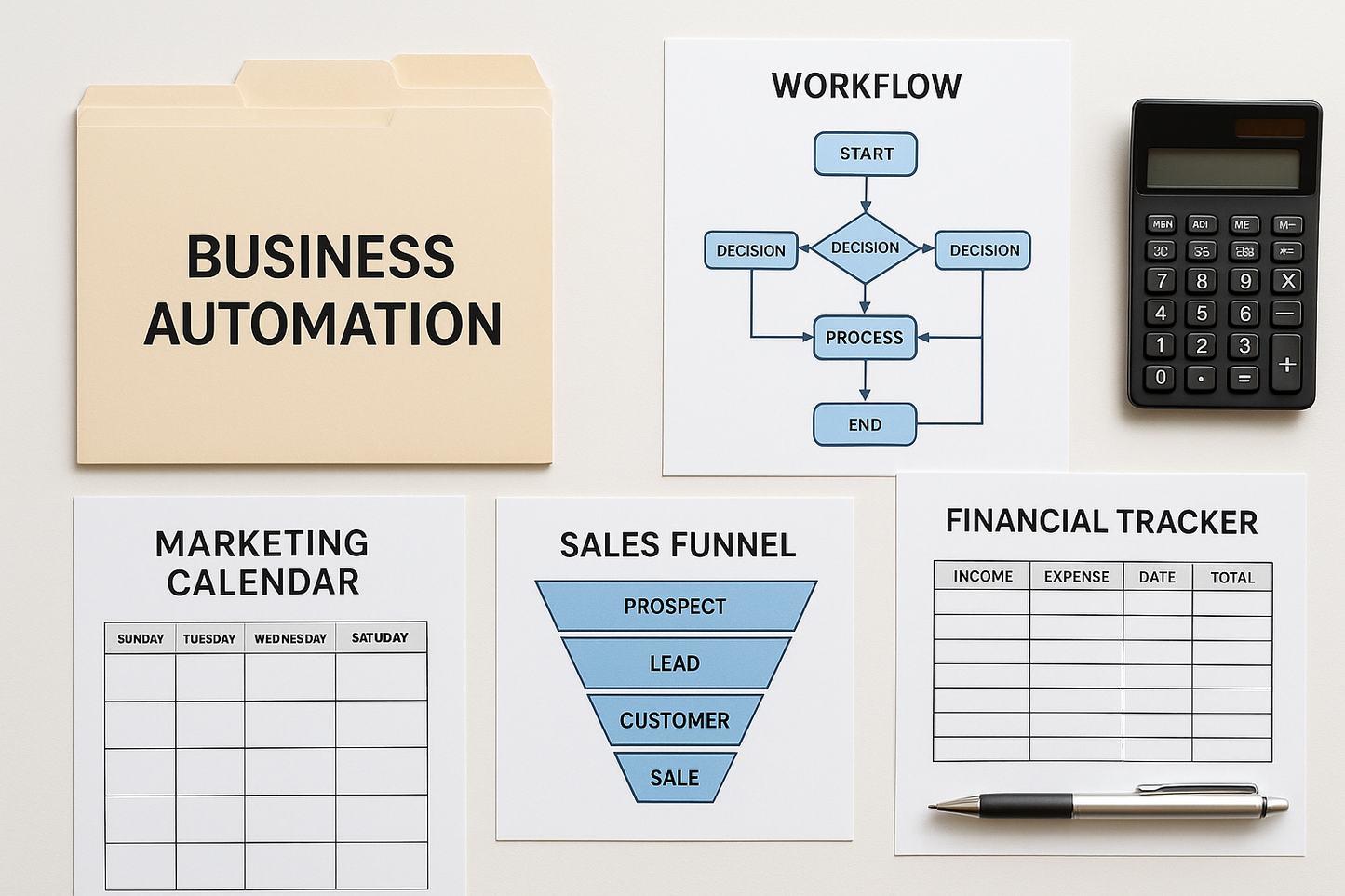 Business Templates Flat Lay