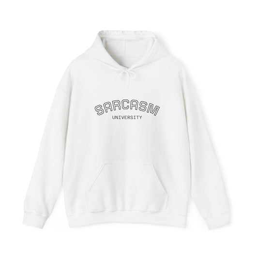 Sarcasm University Hoodie, Funny Graphic Sweatshirt, Unisex Casual Wear, Perfect for Gifting, Cozy Pullover for Everyday