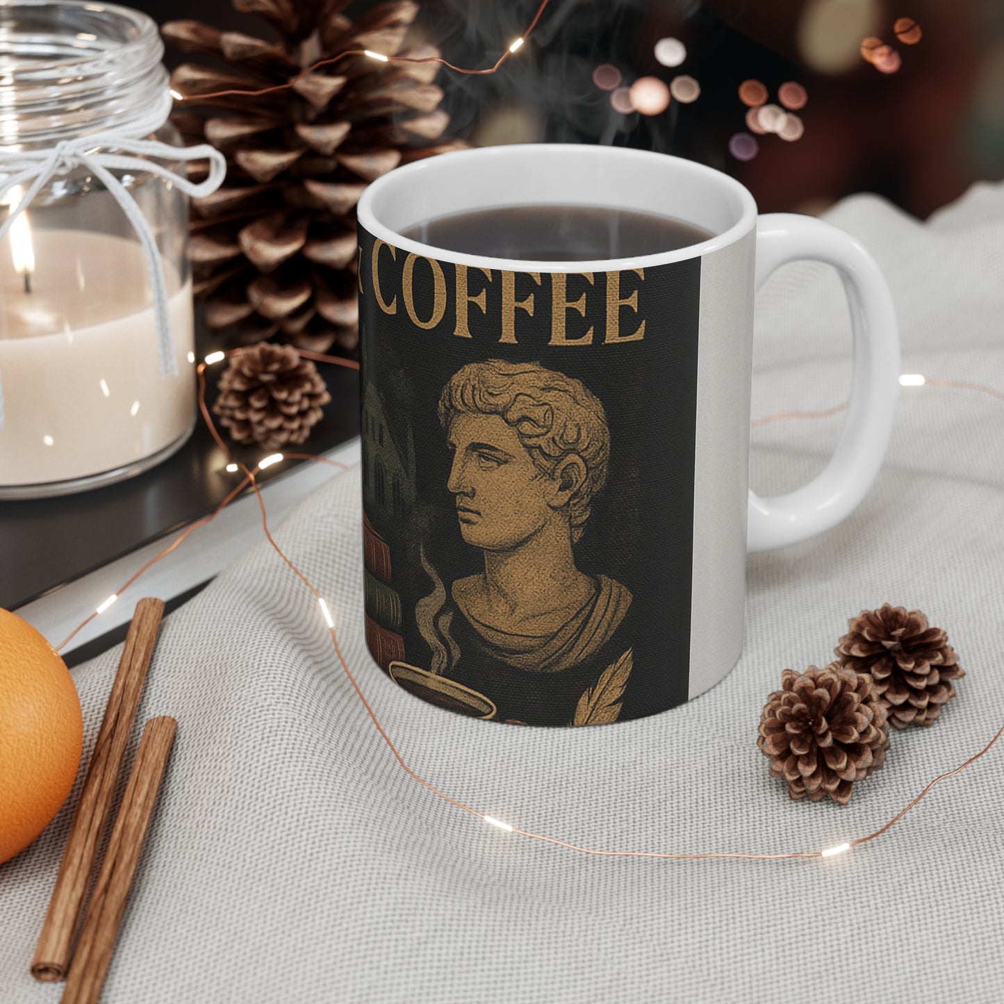 Dark Academia Coffee Mug - FUELED BY BOOKS & COFFEE