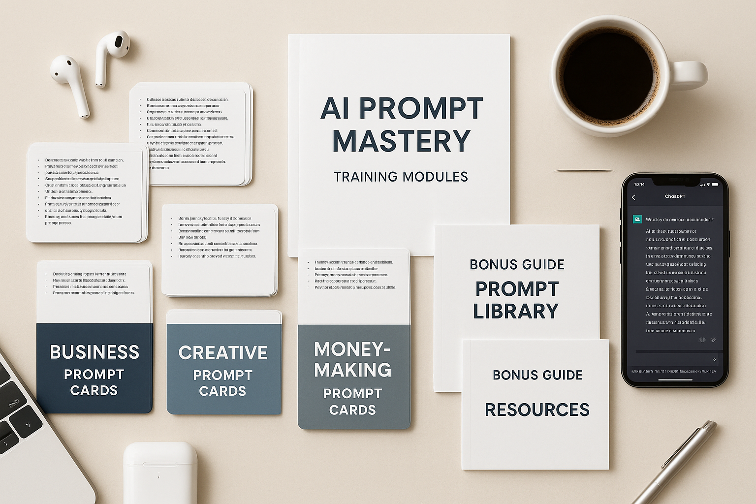 AI Prompt Materials Flat Lay